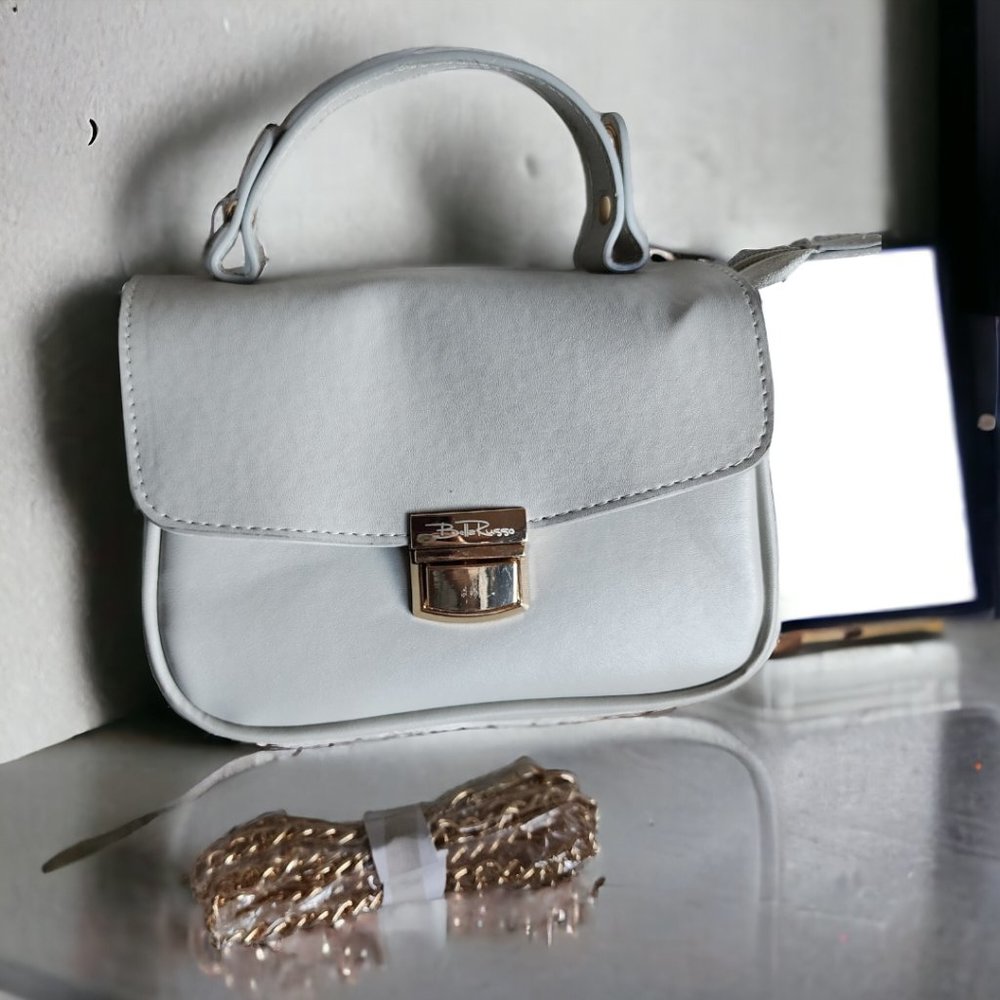 NEW BELLA RUSSO Beige/Grey Crossbody/Hand Purse